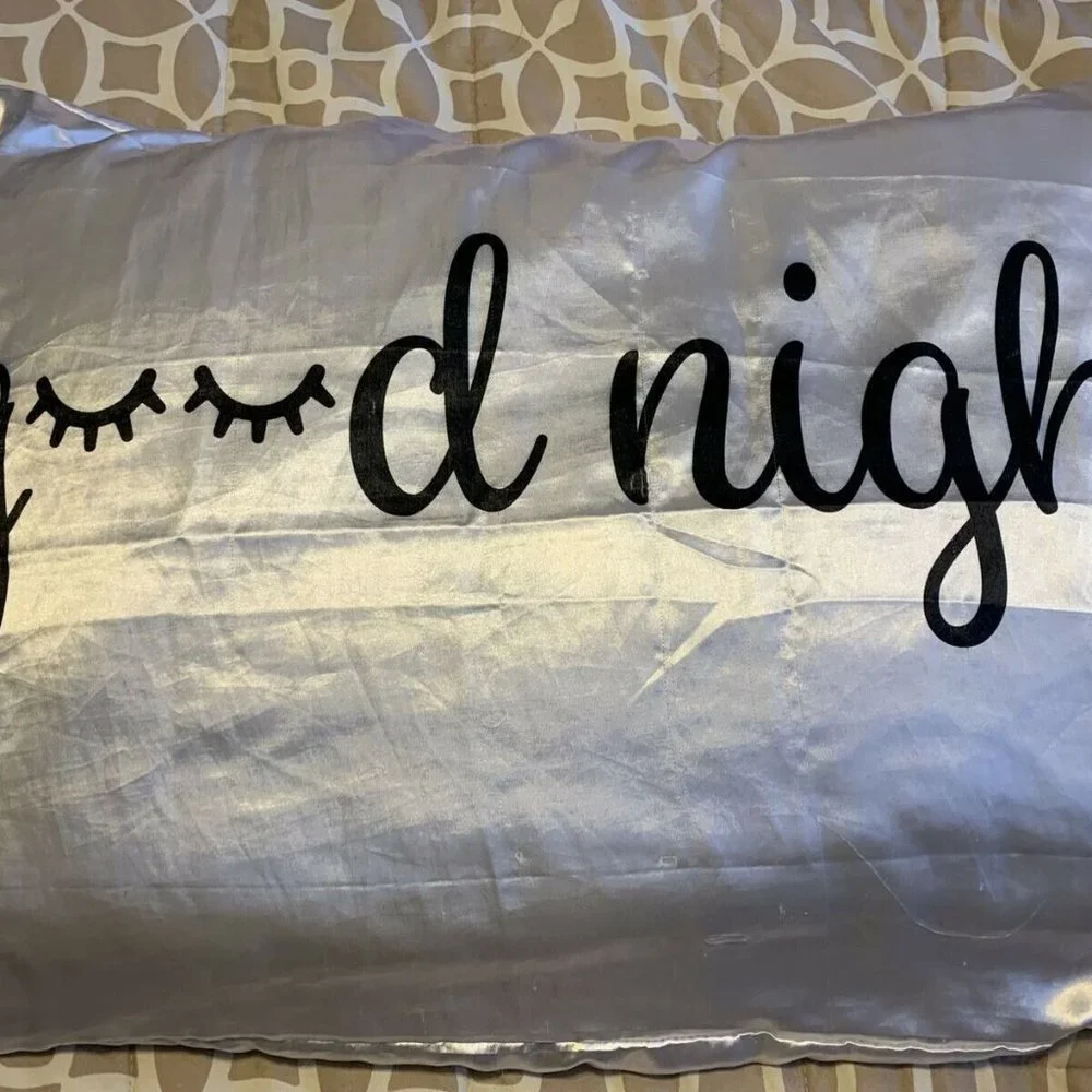 Pillowcase bundle Silky Satin GOOD NIGHT and SWEET DREAMS Standard Set 2 NEW